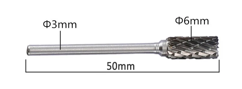 10 шт./лот различные стили молоть головы 50 мм Длина борфрезы Вольфрам карбида 3 мм Диаметр хвостовиком шлифовальные инструменты