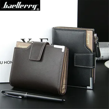 

Fashion Men PU Leather Wallets Short Style Coin Card Holder Purses Male Wallets Large Capacity Multi-compartment Zipper Poucht