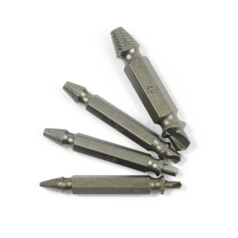 4Pcs High Quality Screw Extractor Drill Bits Guide Set Broken Damaged Bolt Remover Speed Out 4Pcs High Quality Screw Extractor Drill Bits Guide Set Broken Damaged Bolt Remover Speed Out
