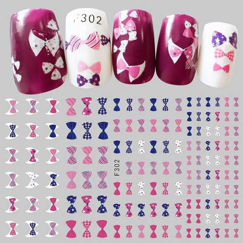 

1pcs Bow Tie Pattern Nail Stickers Fashion Water Decals Transfer Nail Sticker Gelpolish Nail Art Decals Manicure Tools Sticker