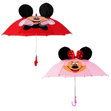 Мультфильм уха длинной ручкой зонтик дети девочка мальчик ребенок Paraguas животные Минни ветрозащитный зонтик от дождя легко открывающийся складной