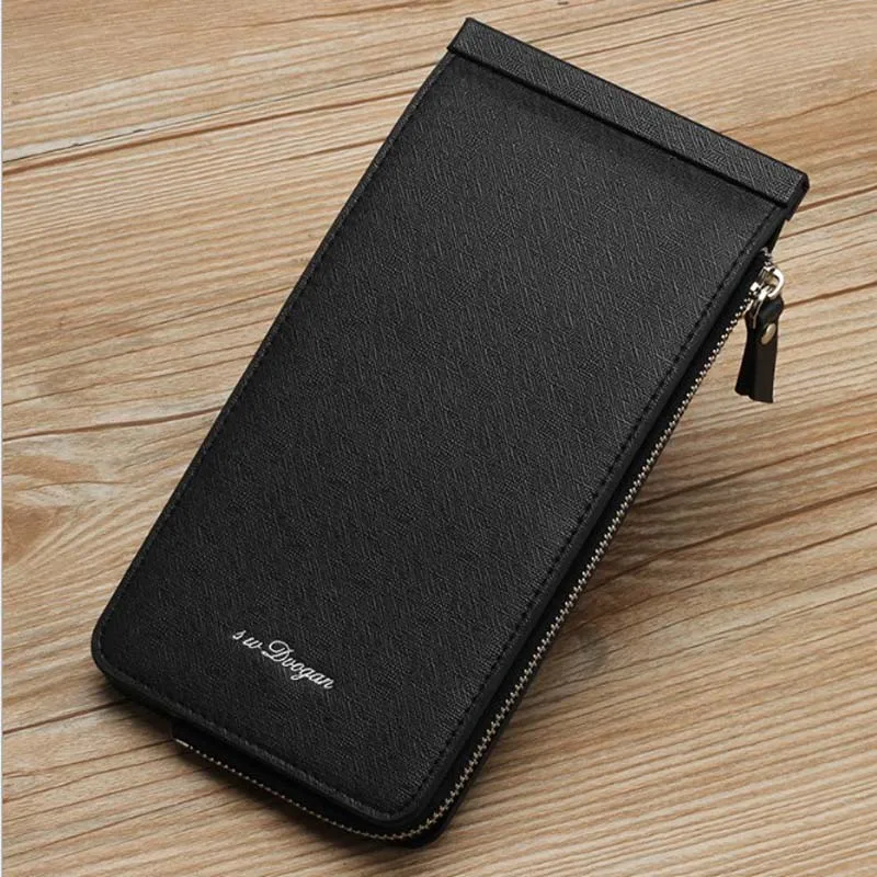 

Free Shipping Man Long Card Money Package Mobile Phone Credit Card Wallet Male Purse slim multipurpose bank card set