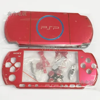 

New Version for PSP3000 PSP 3000 Game Console replacement full red color housing shell cover case with button kit free shipping