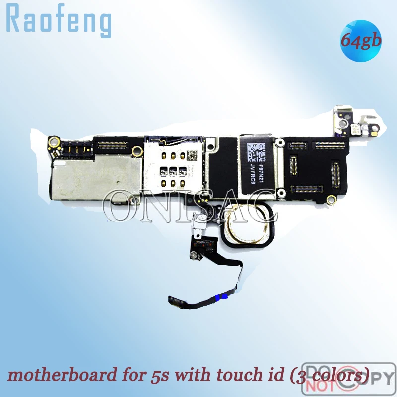 

Raofeng Unlocked for iphone 5s motherboard with Touch ID 64GB Disassembled IOS system mainboard with chip before ship