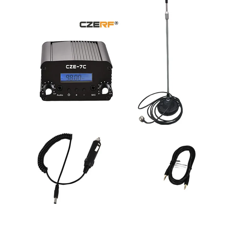 

Free Shipping CZE-7C 7 Watts Broadcast Radio Station FM Transmitter wireless mini fm radio equipment