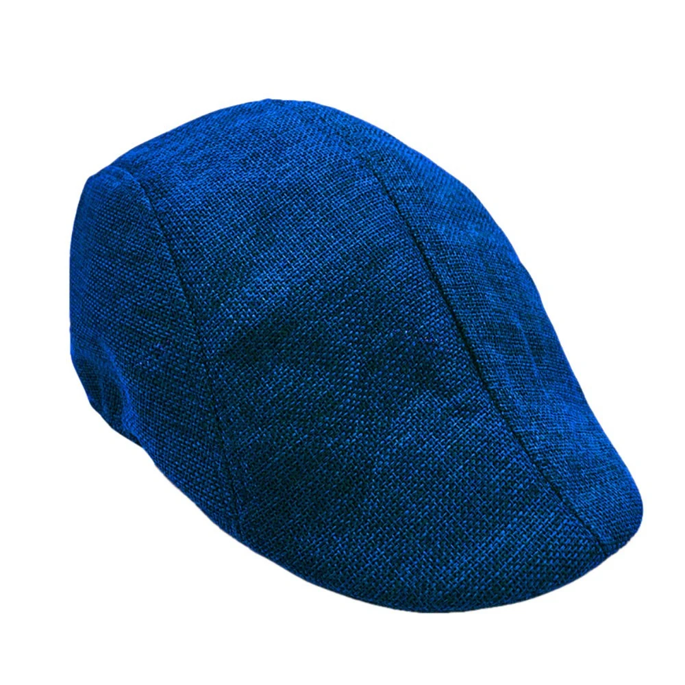 Men Women Fashion Adjustable Solid Visor Hat Sunhat Mesh Running Sport Casual Breathable Beret Flat Cap BK Gentleman Caps F#N13 (5)