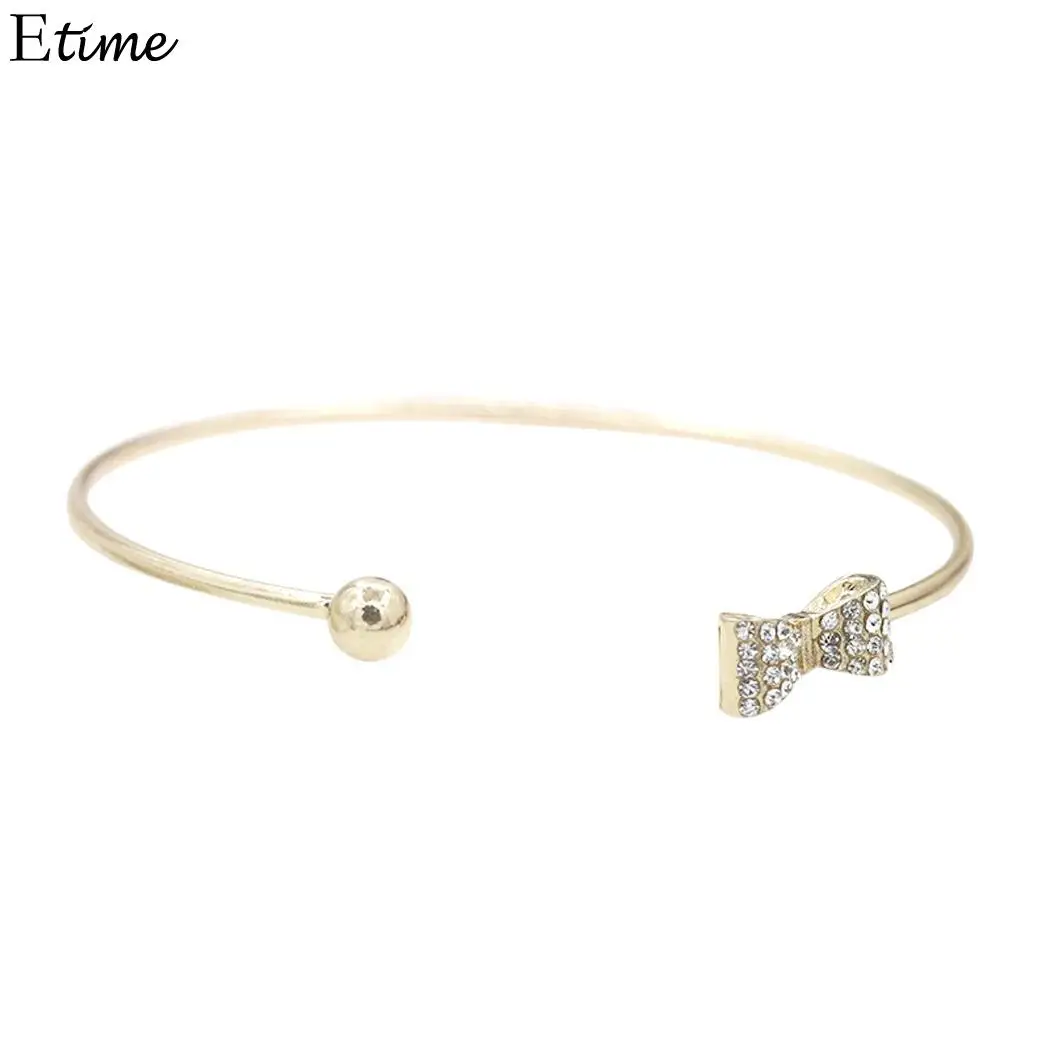 

FANALA Bangles Women Bracelets Golden Alloy Full Heart And Adjustable Open Bangles Fashion Jewelry