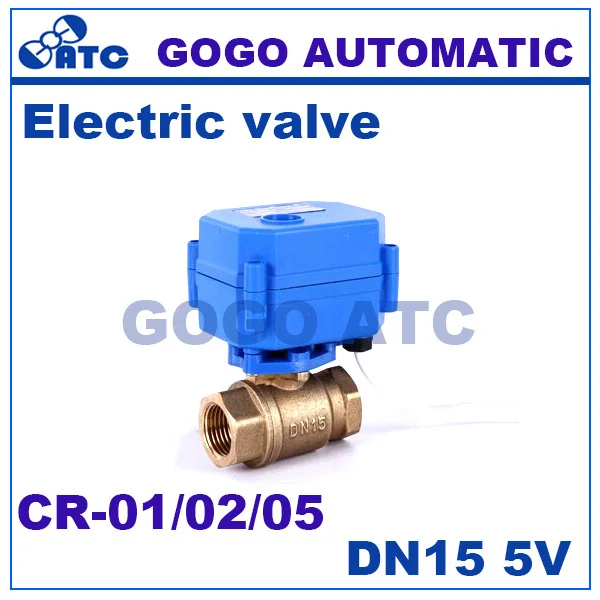 

1/2" DN15 DC5V Brass Motorized Ball Valve 2 way Electrical Ball Valve CR-01/CR-02/CR-05 Wires solenoid valve for water