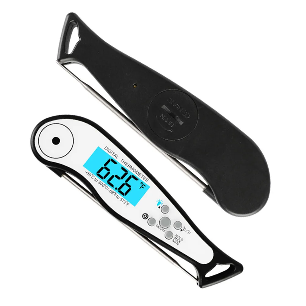 Grill Kitchen LCD Digital Meat Backlight Thermometer Alarm Cooking Household BBQ Instant Read Foldable Probe Waterproof Auto Off | Дом и сад