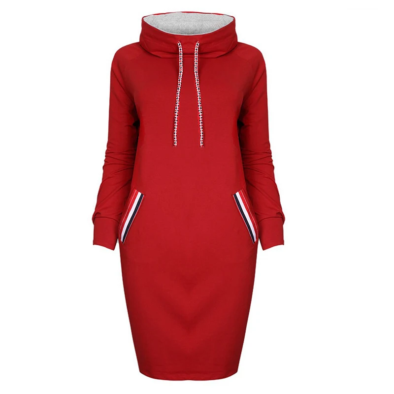 Hoodies Dress Cotton 2019 Winter Autumn Women Hooded