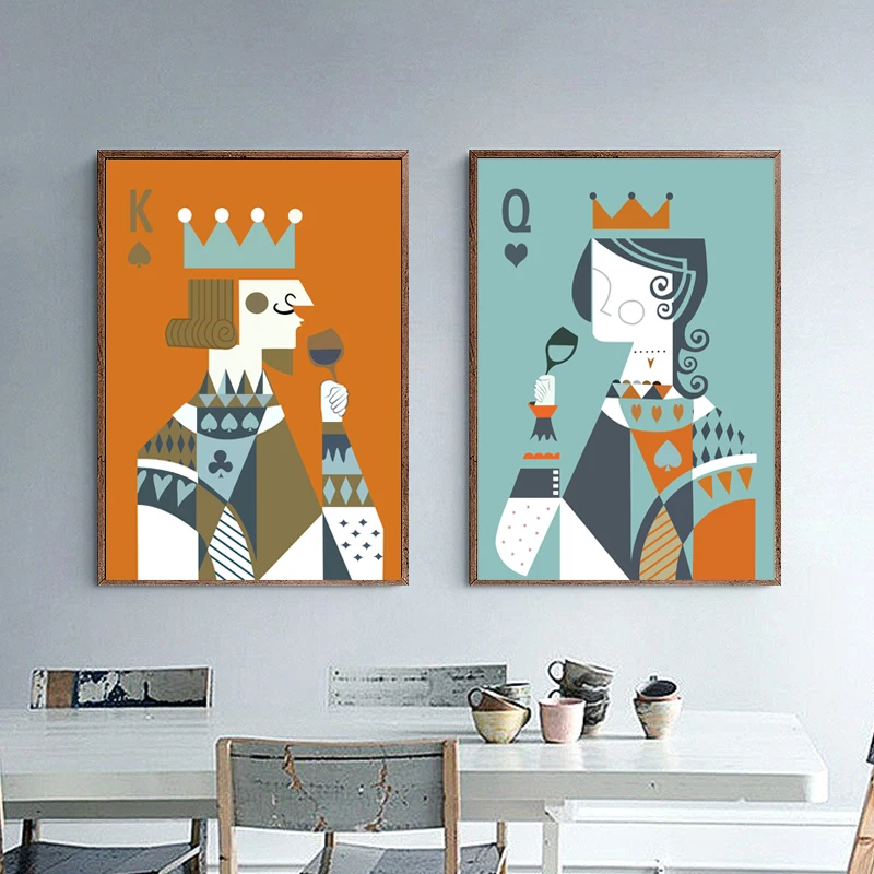 Queen King of poker home decor Canvas Painting wall Art ideas prints on Canvas for living room wall poster and pictures unframed