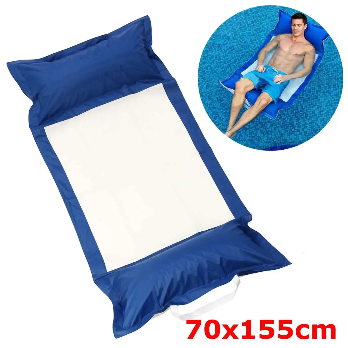 

155x70cm New Inflatable Pool Float Bed Water Inflatable Lounge Chair Float Swimming Float Hammock Lounge Bed For Swimming