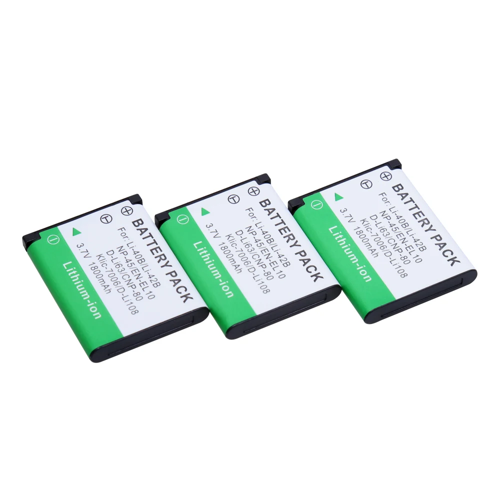 

3Pcs Li-40B Battery for Olympus Stylus 760 770SW 720SW X-785 850 SW 720SW 725SW Li-42B FE-230 FE-280 FE-290 Stylus 850 710 770