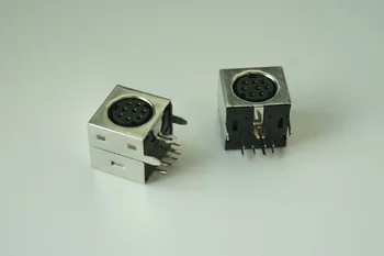 

1000pcs PCB Mount 8 Pin Female S Jack Video Mini Din Socket Connector shield Right Angle DIP Mini Circular DIN Receptacle Socket