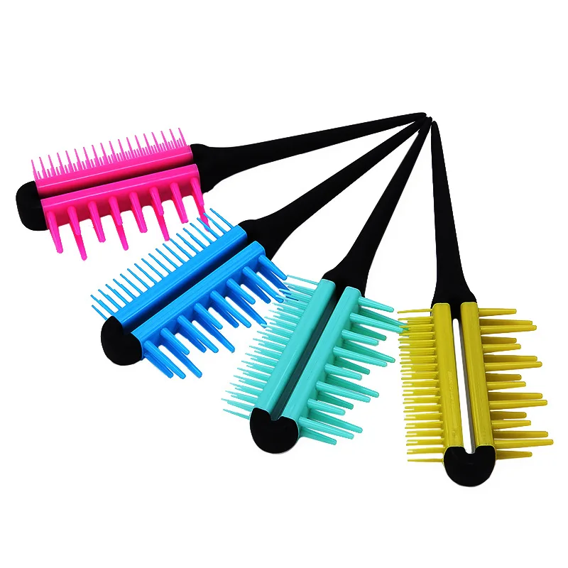 

Double Side Wide Tooth Detangling Hairbrush Three Line Teeth Teasing Brush Comb Fluffy Curl Hair Dressing Tail Hairdresser Brush
