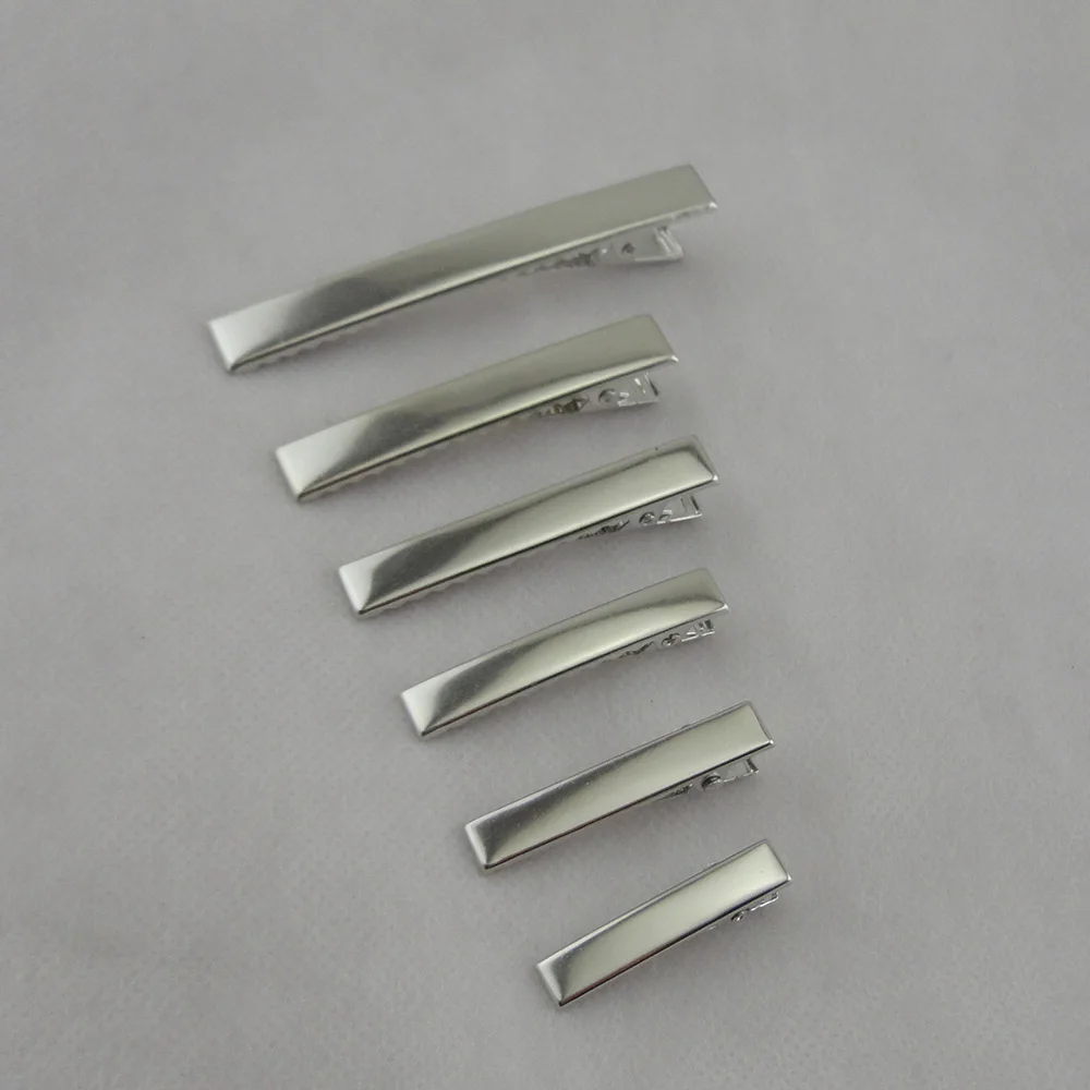20-100PCS Plus Thick Silver Tear Drop Metal Snap Hair Clips No Hole Plain  Hairpins for