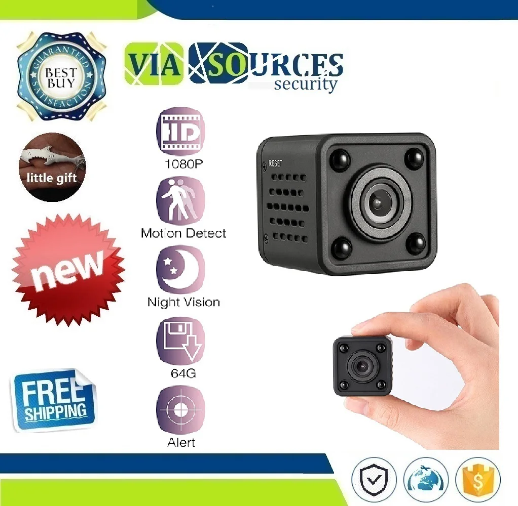 

Mini WiFi camera 1080P HD Remote playback video small micro cam Motion Detection Night Vision Home Monitor 64G mini camcorder