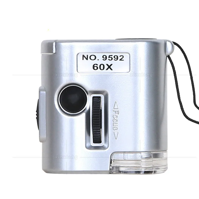 

60X Portable Multifunctional Microscope Mini Pocket Magnifier with LED Light Banknote Checking Miniature Microscope