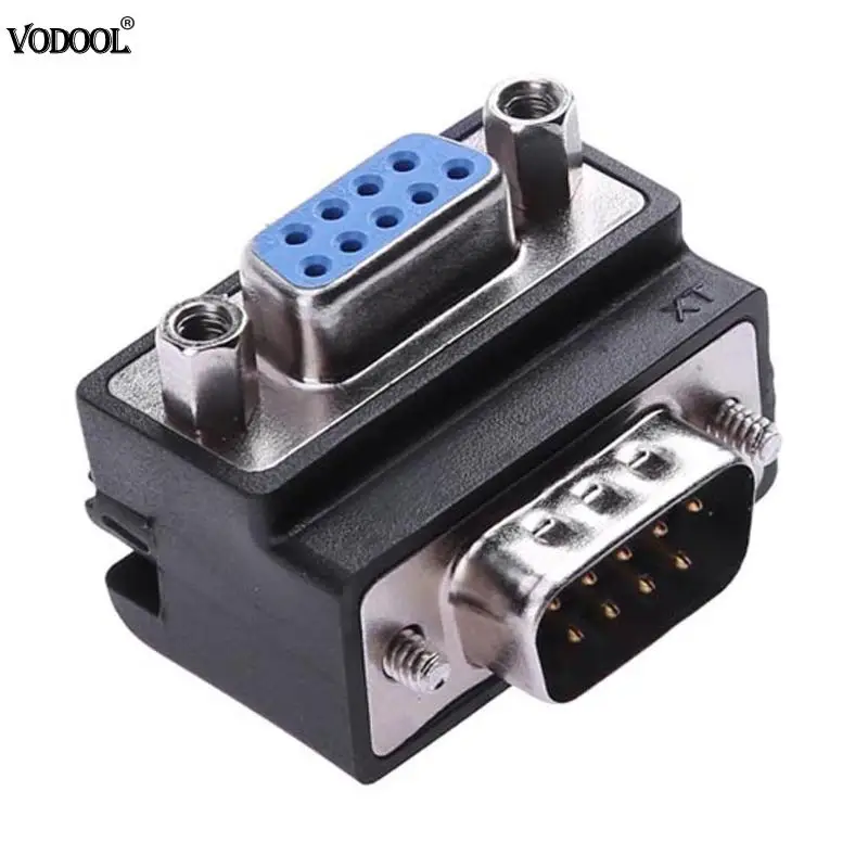 

DB9 9Pin Serial Port Female to Male Connector 90 Degree Right Angle Bend Port Adapter Converter High Speed Computer Connectors