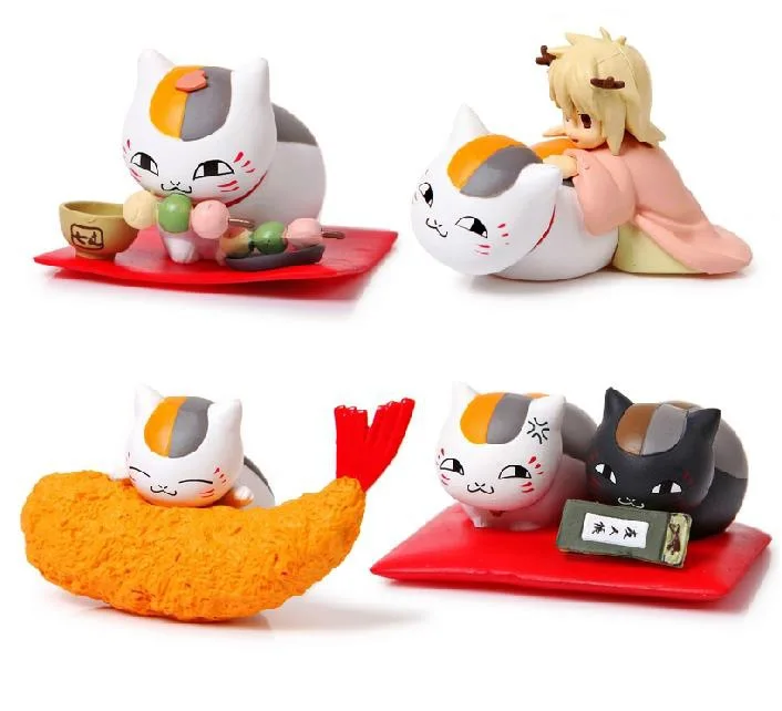 

NEW hot 6cm 4pcs/set Natsume Yuujinchou Natsume's Book of Friends Nyanko-sensei collectors action figure toys Christmas with box
