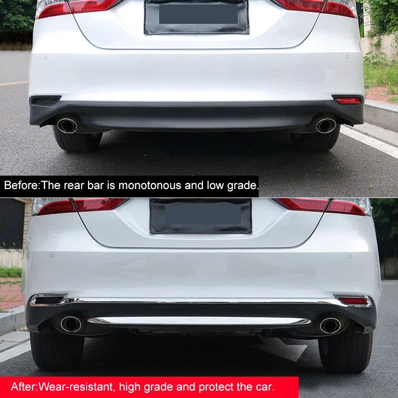 QHCP ABS Eletroplating автомобильные задние бамперы накладка наклейка дверь багажника рамка Нижняя крышка багажника специально для Toyota Camry
