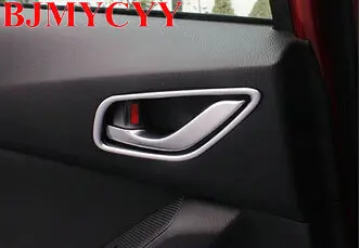 

BJMYCYY free shipping Inside the car shake handshandle metal bright circle for mazda 3 axela 2014