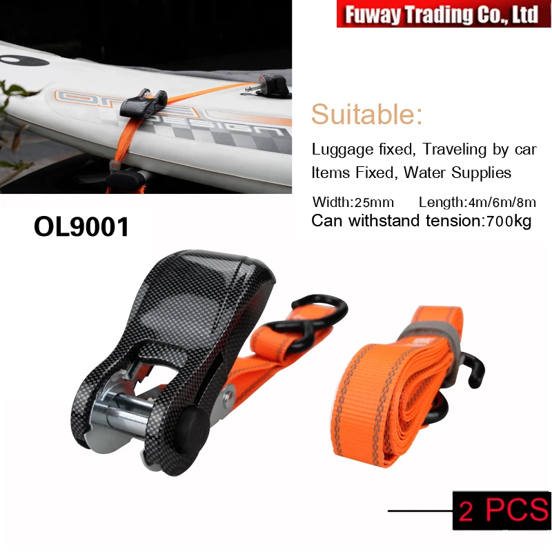 FUWAYDA 6M SUV Off-road Roof Luggage Fixed Bundle Furniture handling Road trips water sports Tightrope Fastener Strap Tensioner