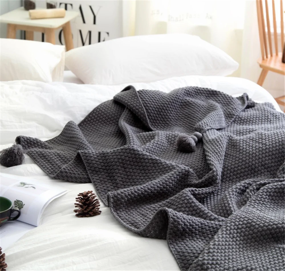Enipate, нордическое акриловое одеяло с кисточками, вязаное одеяло для дивана, кровати, одеяло ручной работы, одеяло, путешествие самолет, покрывало, 4 цвета, 130*170 см