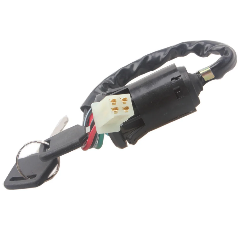 Copper Cylinder Motorcycle 4 Wire Ignition Switch Lock with Key ATV