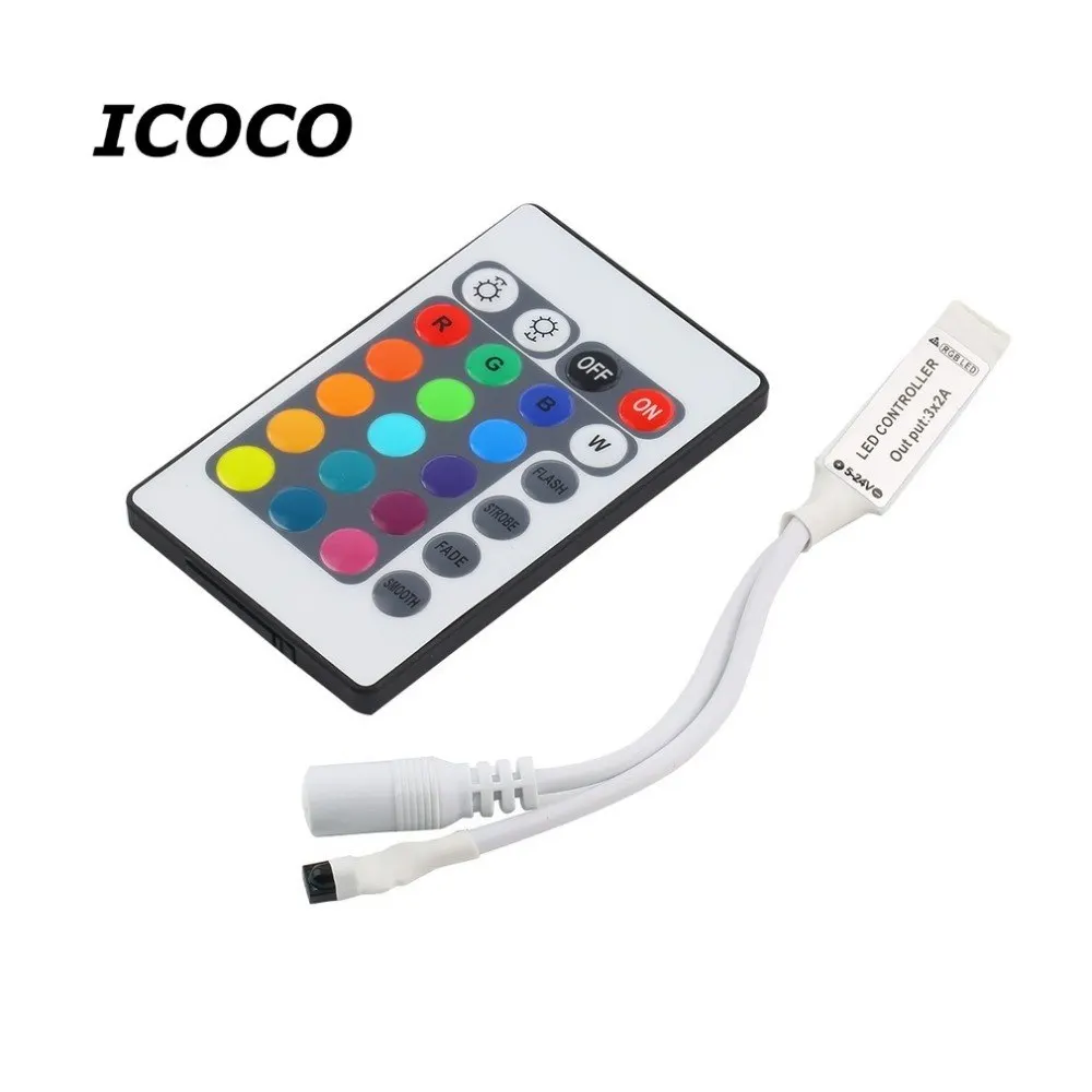 

Mini 24Key IR Portable Remote Controller for SMD3528 SMD5050 RGB LED Strip lights Mini Controller Drop Shipping Wholesale