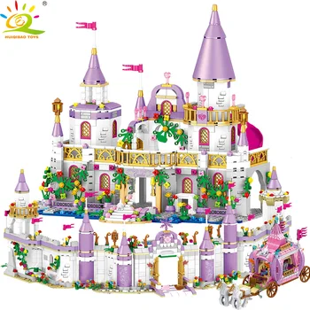 

HUIQIBAO TOYS City wall Dream House Carriage Building Blocks For Girls Castle Prince Princess soldier Figure Bricks