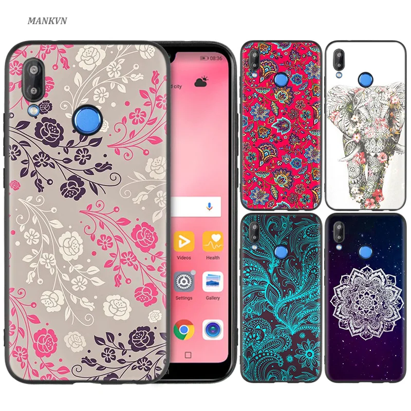

Silicone Case Cover for Huawei P20 P10 P9 P8 Lite Pro 2017 P Smart+ 2019 Nova 3i 3E Phone Cases Floral Paisley Flower Mandala He