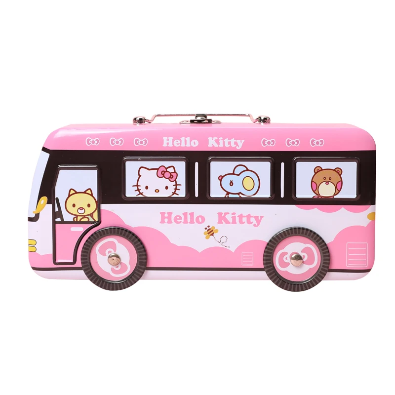 

Hello cat bus shaped pen box portable multi compartment pencil case