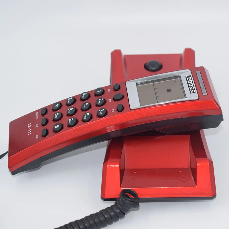 

Hotel Bathroom Home Desktop Telephone Call ID Small Bedside Wall Extension Battery Landline Phone Telefonos De Casa Black Red