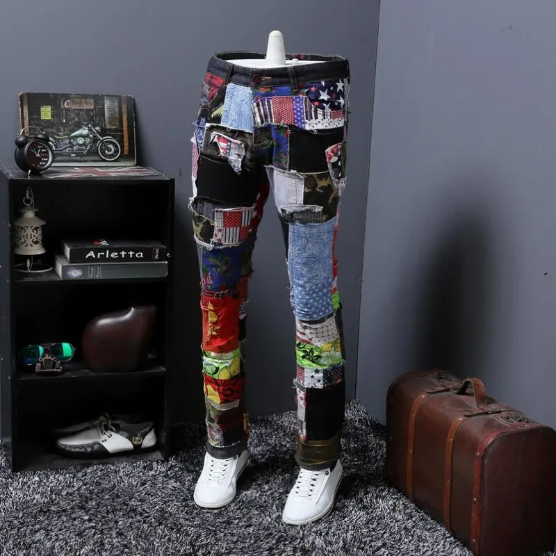 Мужские Прямые рваные джинсы Swag облегающие зауженные в стиле хип хоп уличные с