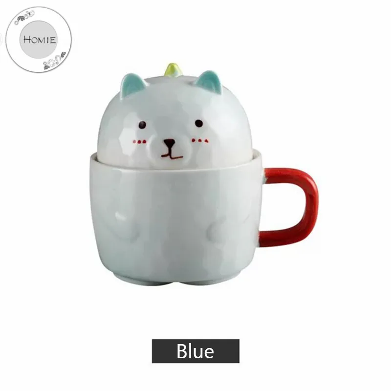 HOMIE lovely Cartoon bear Cup Coffee Mug Large With lid Mugs creative Drinkware Tea milk Cup Afternoon ceramics Office home04