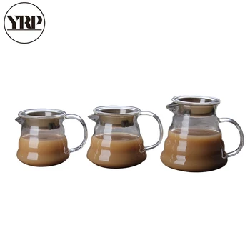 

YRP 360ml 450ml 800ml V60 Pour Over Glass Range Coffee Server Carafe Drip Pot Coffee Kettle Brewer Barista Percolator Clear Tool