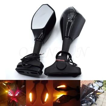 

Universal Motorcycle Rear View Side Wing Mirrors w/ LED Turn Signal Light for Yamaha R1 R6 R125 R15 FZ16 FZ1 MT09 MT07 XJR1300