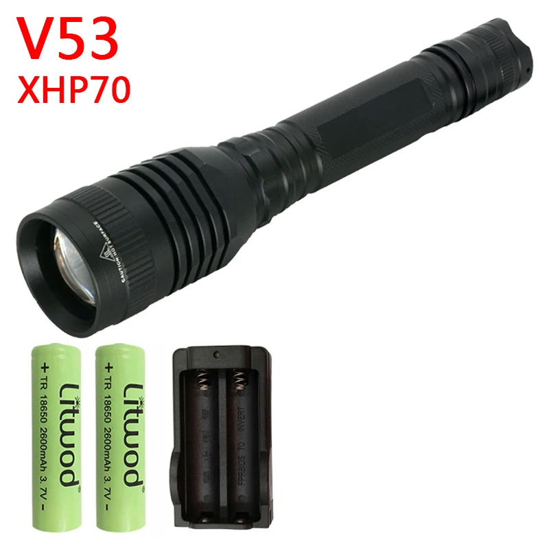 Litwod Z20V53 CREE XHP70 конвой Объектив 32 Вт чип лампа 18650 3200lm Мощный тактический светодиодный фонарь XHP50 zoom охотничий светильник - Испускаемый цвет: Option B