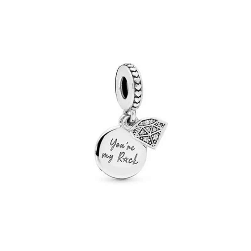 

2019 New 925 Sterling Silver My Rock Hanging Charm Pendant Beads Fit for dkg Original Women Charm Bracelet DIY Jewelry
