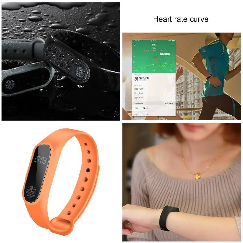 Smart Bracelet M2 HeartRate Bracelet Waterproof Sport Fitness Band Stepcount Message Smart Loop DJA99