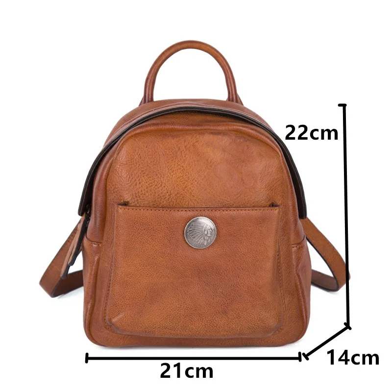 Neue use Leder rucksäcke Schulter Frauen Rucksäcke Tasche Casual Weibliche 1 Dual Gemüse Gegerbtem 3 Echtem 2 Wilden Rindsleder Echte r6wZxEqrpA