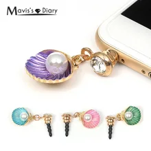 Жемчужная оболочка 3,5 мм наушники Заглушки для защиты от пыли для iPhone стразы цветок наушники против пыли Разъем для мобильного телефона все сотовые телефоны