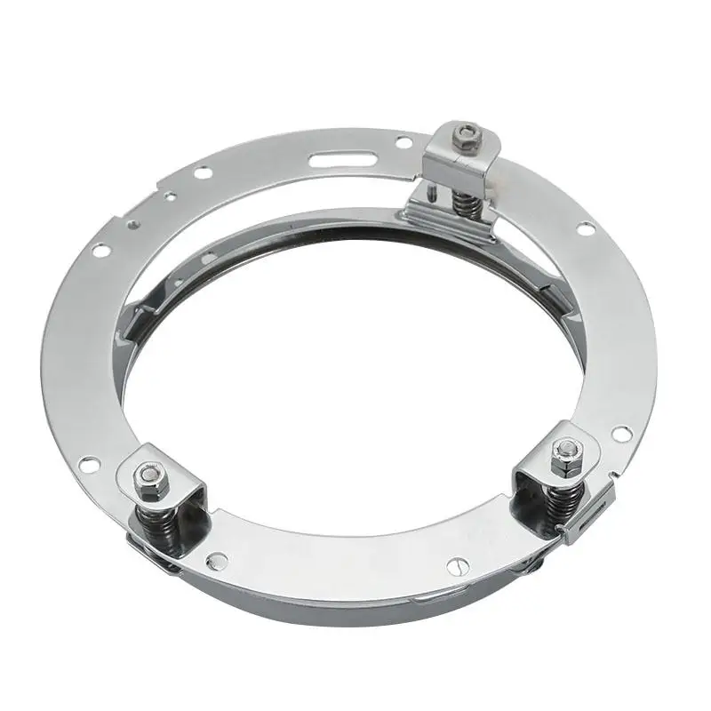 7" LED Headlight Bezel Silver Headlamp Bracket Mount Ring For Harley Touring FLD 7" LED Headlight Bezel Silver Headlamp Bracket Mount Ring For Harley Touring FLD