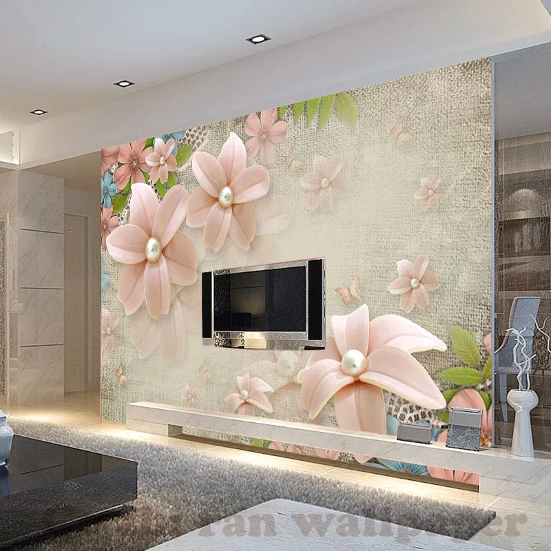 

Custom 3D Mural WallPapers 3D stereoscopic Retro Fresh flowers Wallpaper Living Room Bedroom TV background Wallpaper Home Decor