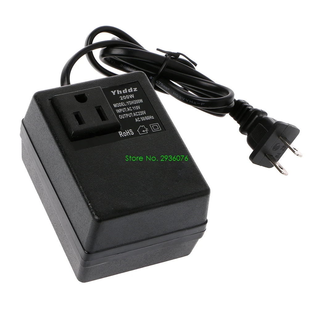 

2018 New 200W AC 110V to 220V Step Down Transformer Convert Travel Power US Plug Adapter Drop Shipping Support
