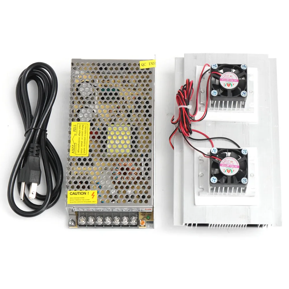 

Thermoelectric Cooler Peltier Refrigeration Cooling TEC System Kits Double Fan + power supply and power cord cable