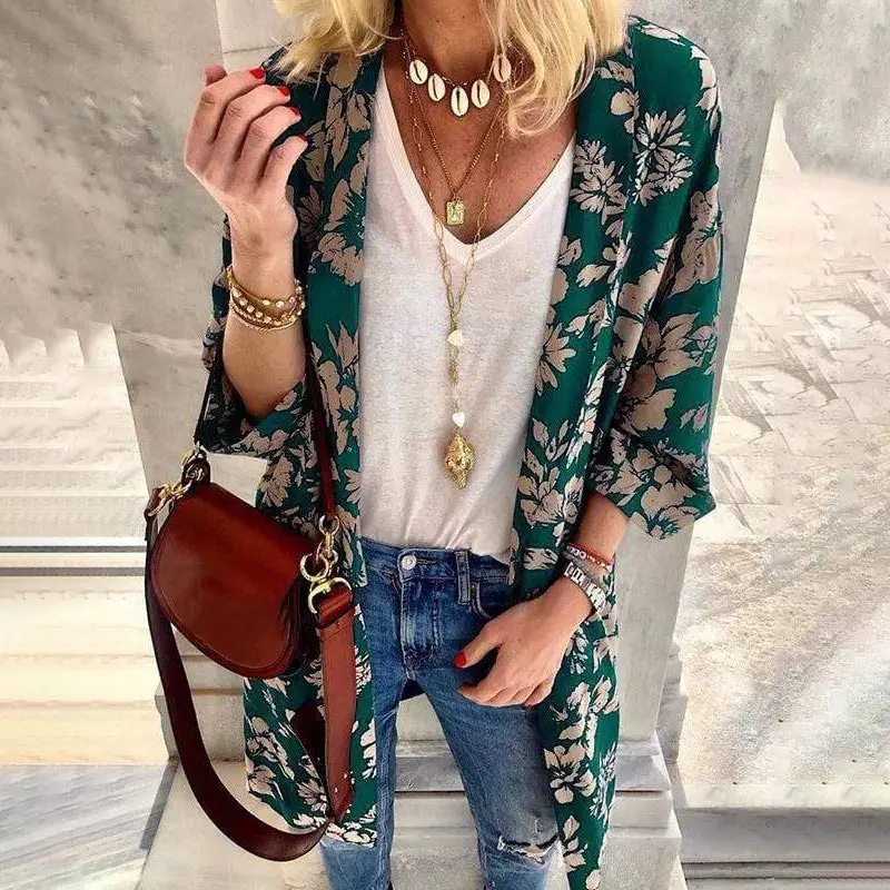 

Summer Chiffon Women Long Blouse 2019 Autumn Fashion Casual Loose Printed Female Long Sleeve Shirts Plus Size Boho Tops Ladies