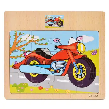 

New Wooden Puzzle 3D Jigsaw Puzzles Toys Traffic Cartoon Animals Montessori Intelligence Early Educational Kid