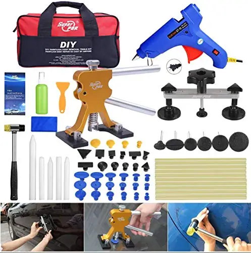 

PDR Dent Repair Tools Pulling Bridge Auto 53Pcs Lifter Dent Glue Puller Bridge Tool Bag with Kits Body Fly5D Paintless Removal